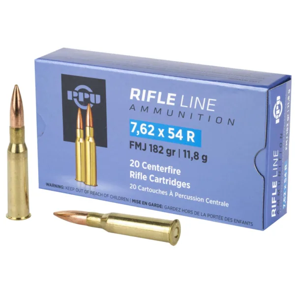PPU METRIC RIFLE AMO 7.62X54R 182GR FMJ 20RD (10 BOXES PER CASE)