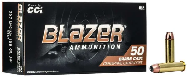 CCI BLAZER BRASS AMMO 357 MAG 158GR JHP 50RD (20 BOX CASE)