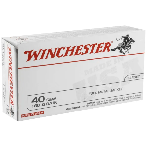 WINCHESTER USA PISTOL AMO 40 S&W 180GR FMJ 50RD (10 BOX CASE)