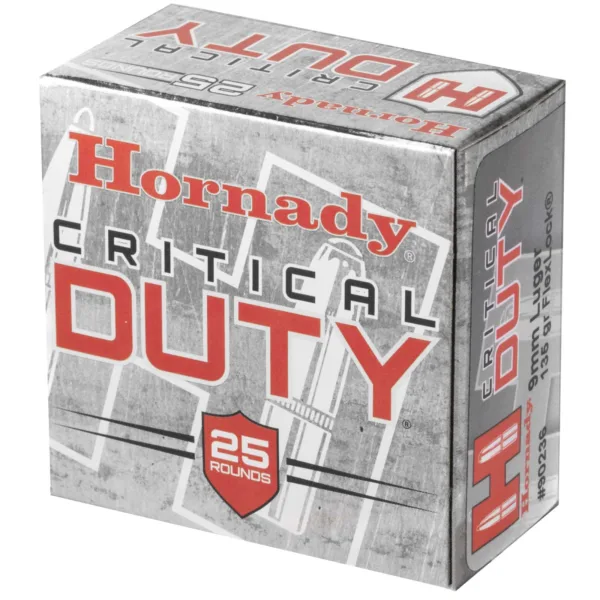 HORNADY CRITICAL DUTY AMO 9MM 135GR FLEXLOCK 25RD (10 BOX CASE) - Image 2