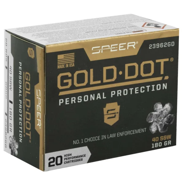 SPEER GOLD DOT HI-PERFORM AMO 40 S&W 180 GDHP 20RD (10 BOX CASE)