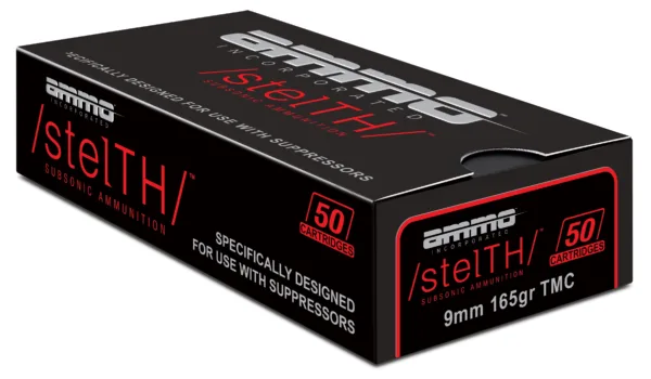 Ammo Inc stelTH Subsonic 9mm Luger Handgun Ammo - 165 Grain | TMC | 50rd Box