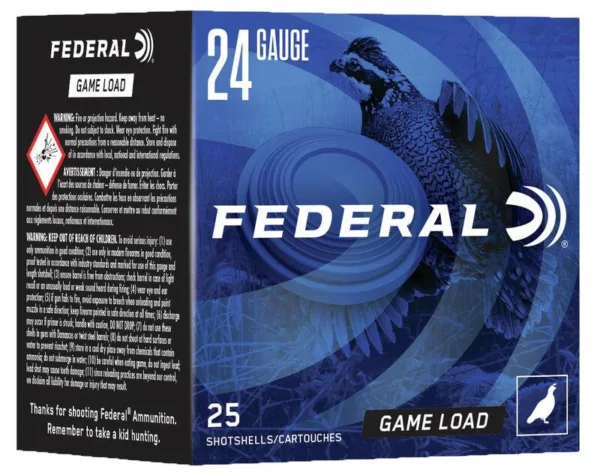 Federal Game Load Upland Shothells 24 ga 2-1/2" 11/16oz 1280 fps #8 25/ct