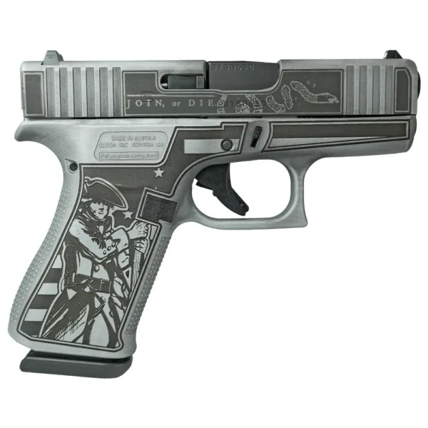 Glock 43x Custom "Liberty or Death" Subcompact Handgun 9mm Luger 10/rd Magazines (2) 3.41" Barrel Austria