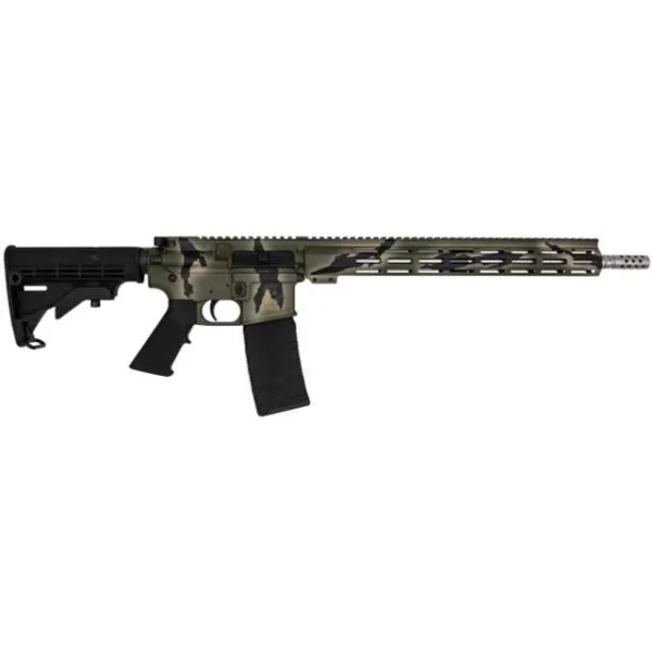 GLFA .223 Wylde Rifle .223 Wylde 30rd Magazine 16" Threaded Barrel Green Camo Stainless Steel with 15.25" Handguard