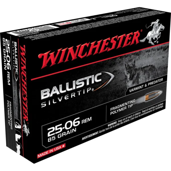 Winchester Ballistic Silvertip Rifle Ammunition .25-06 Rem 85 gr. PT 3470 fps 20/ct