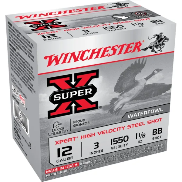 Winchester Xpert High-Velocity Steel Shotshells 12 ga 3" 1-1/8 oz 1550 fps #BB 25/ct