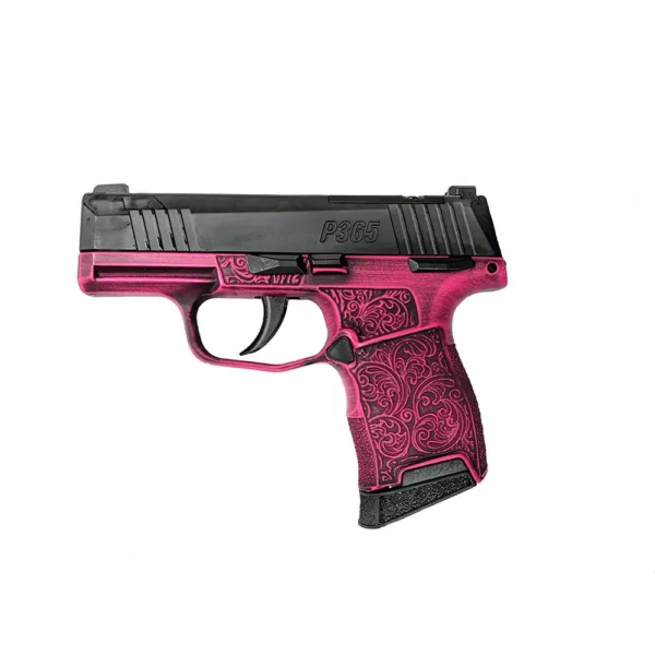 Sig Sauer P365 Exclusive "Pink Filigree" Handgun 9mm Luger 10rd Magazine 3.1" Barrel Manual Safety X-RAY 3 Sights Optic Ready