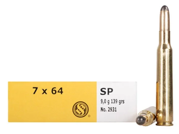 Sellier & Bellot Rifle Ammunition 7x64mm 139 gr SP 800 fps - 20/box