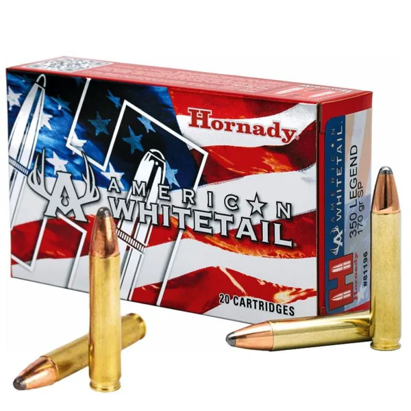 Hornady American Whitetail Rifle Ammunition .350 Legend 170gr SP  2200 fps 20/ct