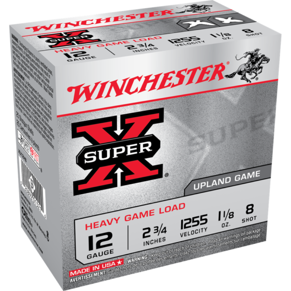 Winchester Super-X Heavy Game Shotshells 12 ga 2-3/4" 1-1/8 oz 1255 fps #8 25/ct