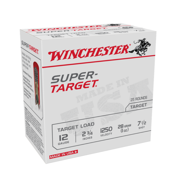 Winchester Super-Target Shotshells 12 ga 2-3/4" 1 oz 1250 fps #7.5 25/ct