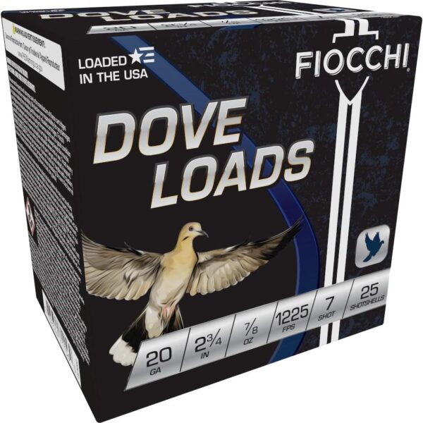 Fiocchi Steel Target Shotshells 20 ga 2-3/4" 7/8oz 1225fps #7 25/ct