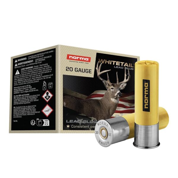 Norma WHITETAIL Shotshells 20ga 2-3/4" 1oz 1600 fps Slug 25/ct