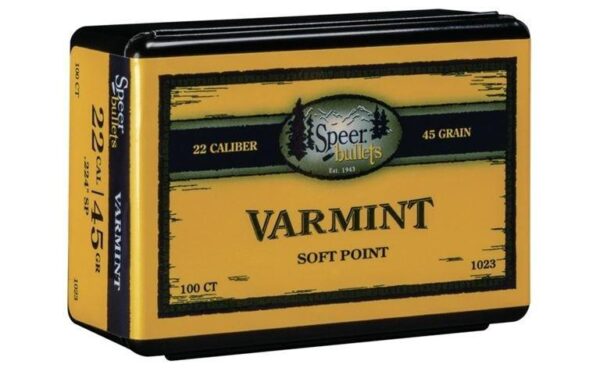 Speer Varmint Soft Point Rifle Bullets .224 cal .224" 45 gr JSP 100/ct