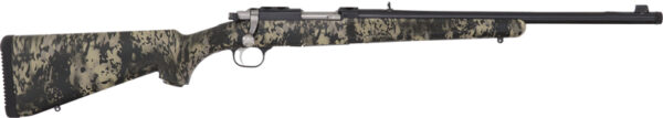 RUGER 77/357 357 MAGNUM - BLUE CAMO W/RINGS THREADED