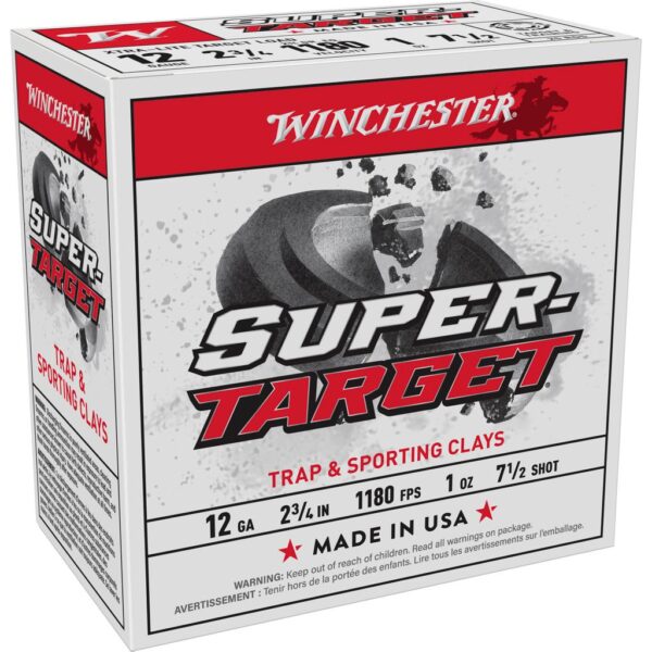 Winchester Super-Target Shotshells 12 ga 2-3/4" 1 oz 1180 fps #7.5 25/ct