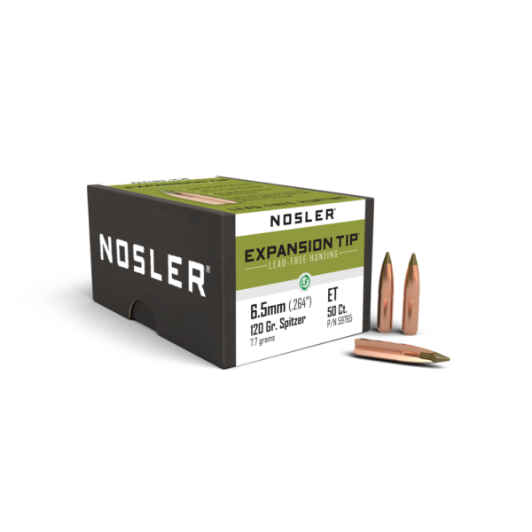 Nosler E-Tip Lead-Free Hunting Bullets 6.5mm .264" 120 gr SPTZ E-TIP 50/ct
