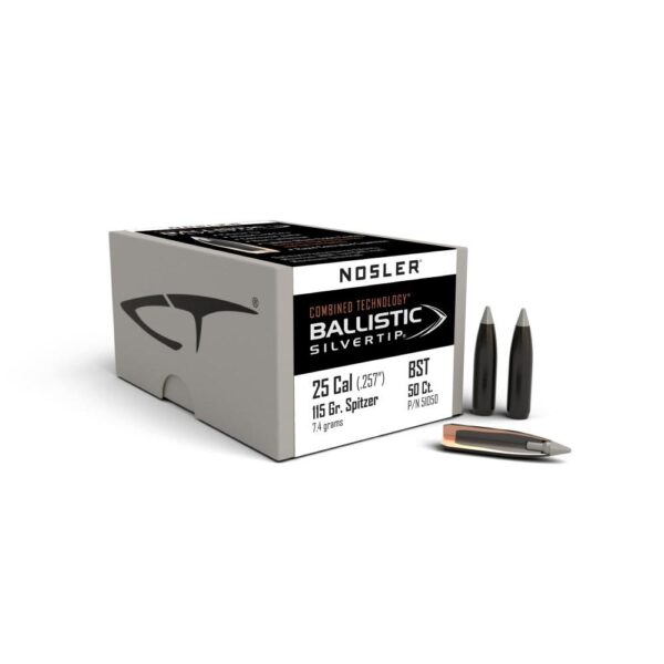 Nosler Ballistic SilverTip Hunting Bullets .25 cal .257" 115 gr SBT-BSTIP 50/ct