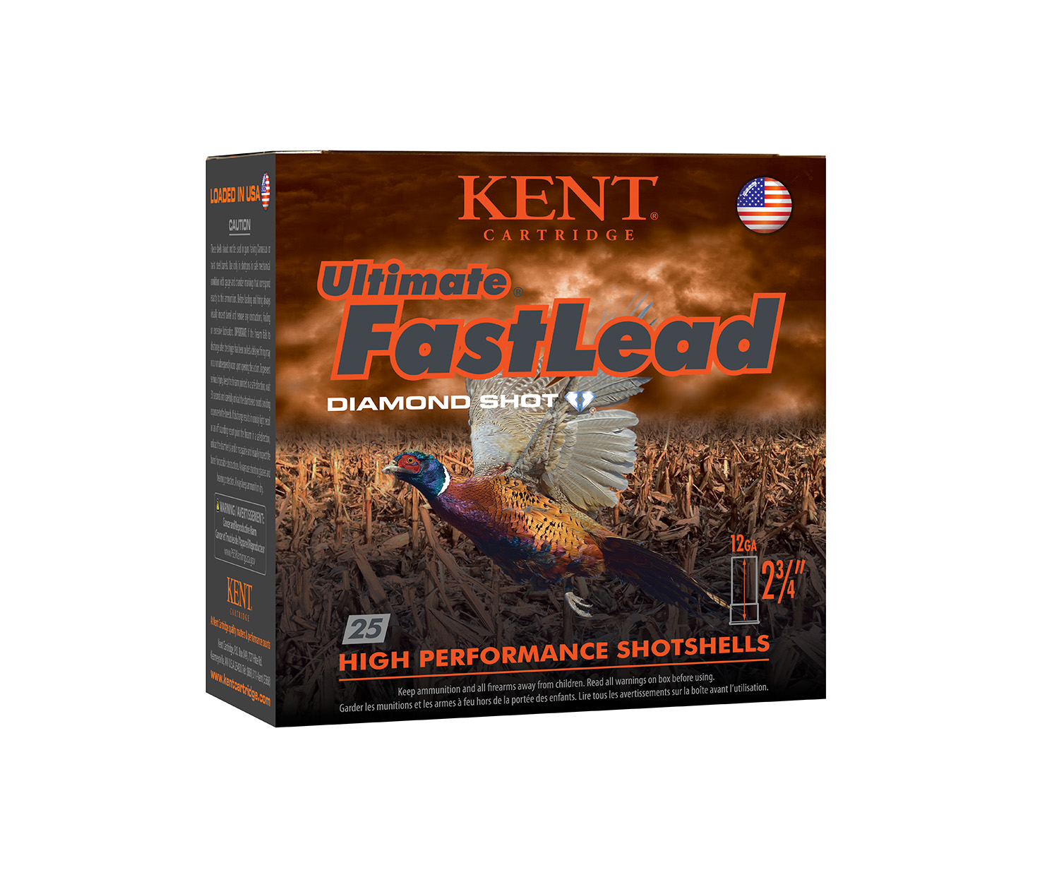 Kent Cartridge K122UFL364 Ultimate Fast Lead 12Gauge 2.75" 1 1/4oz 4Shot 25 Per Box/10 Case