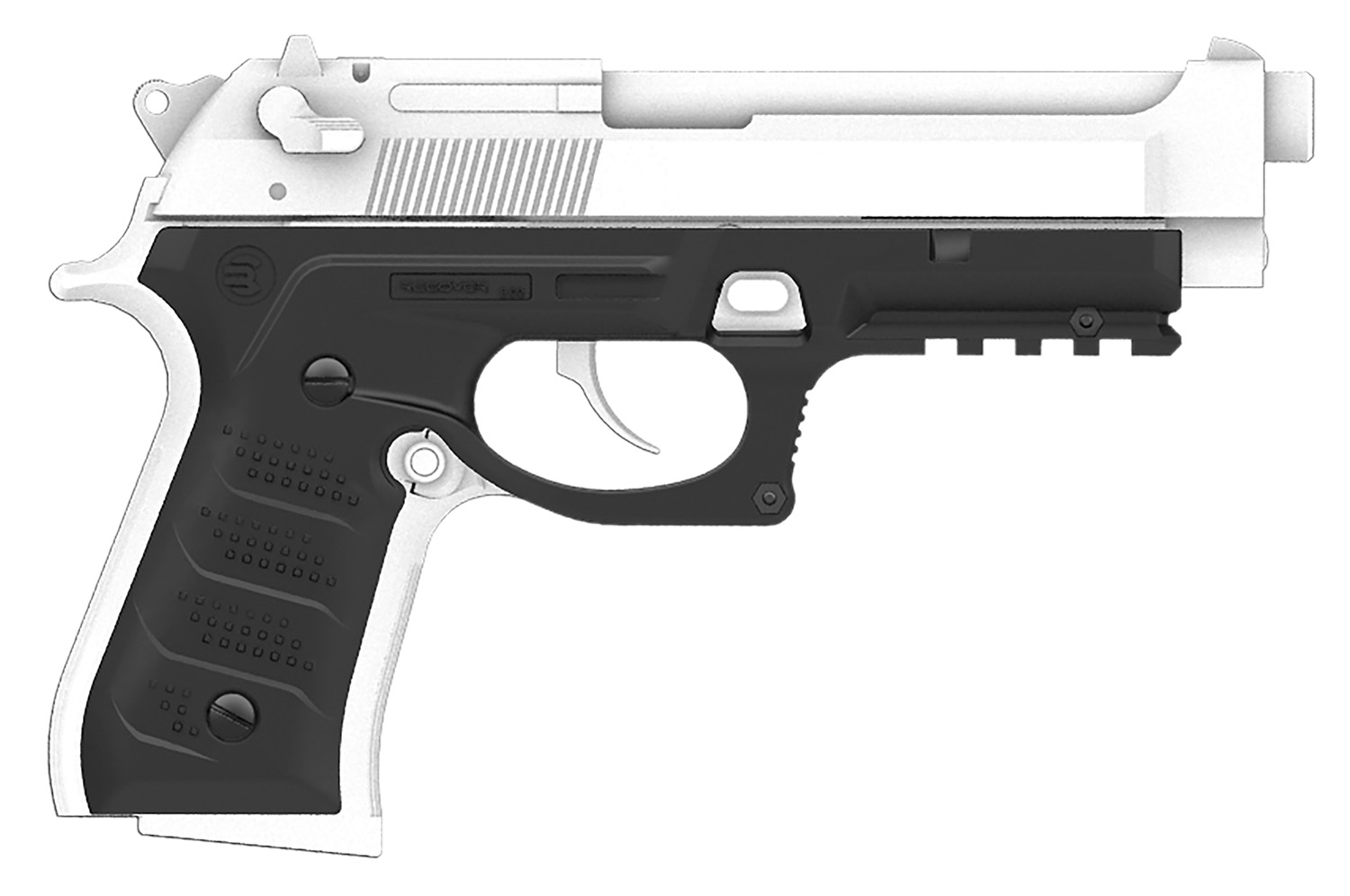 Recover Tactical BC201 Grip & Rail System Black Polymer Picatinny for Most Beretta 92 & M9 Models