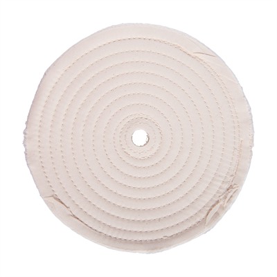 MUSLIN POLISH WHEEL, STITCHED, 8'' X 3/8'' THICK, 5/8'' ARBOR